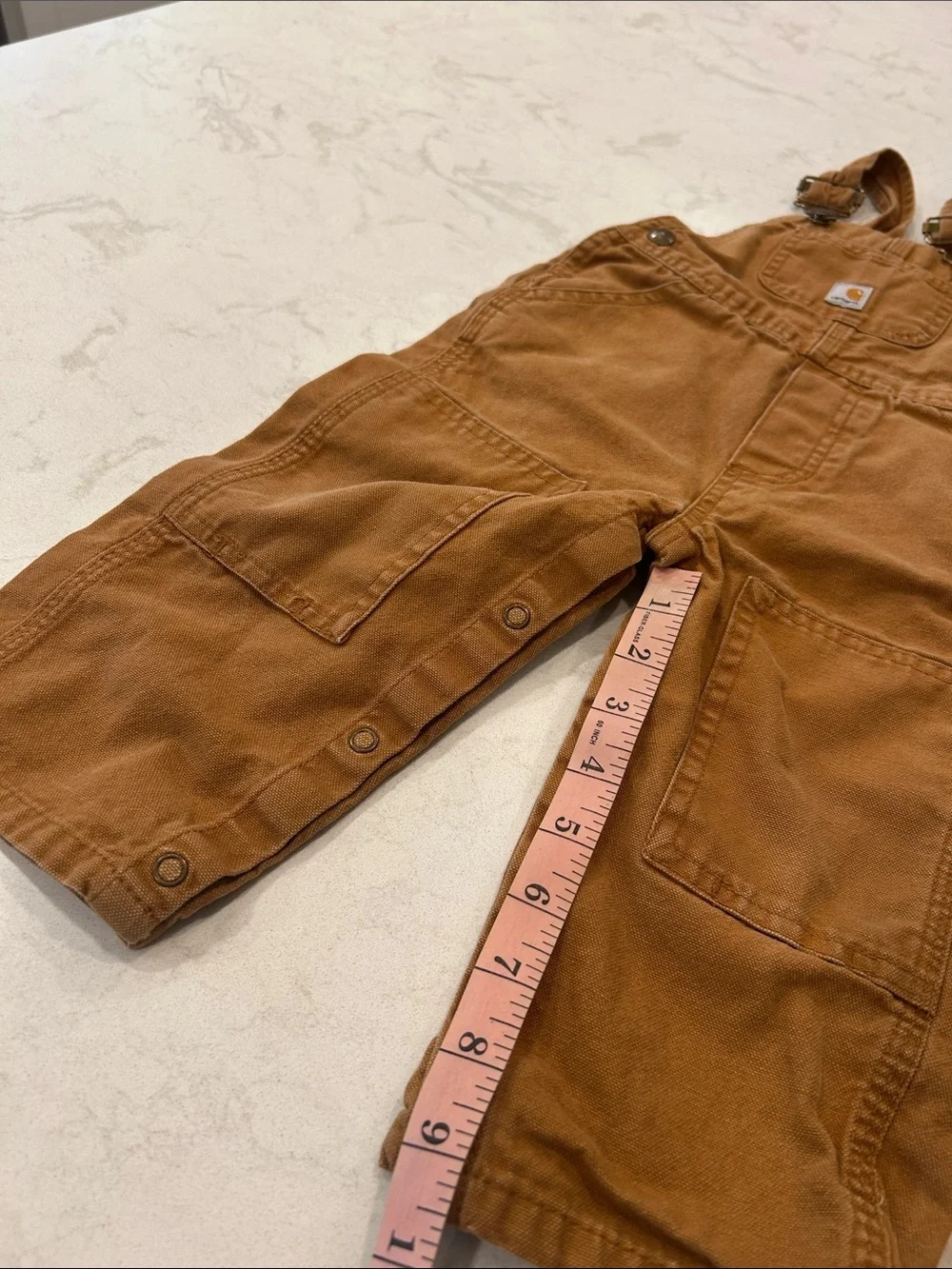 Carhartt Tan/Brown Infants Duck Canvas Overalls with Front Pocket 18 Month